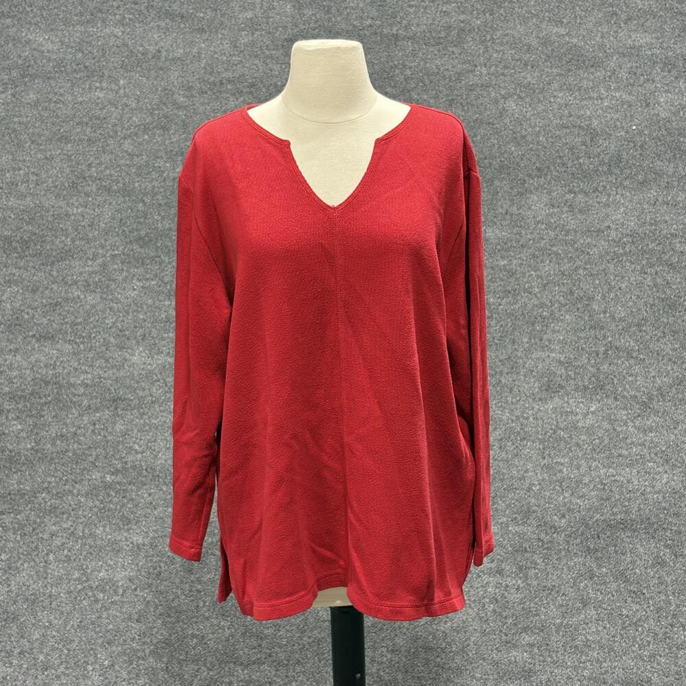 Carolina Colours Pullover Womens Large V Neck Long Sleeve Relaxed Fit Casual Top